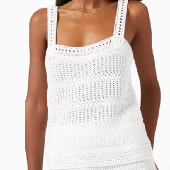 Vince Crochet Knit Cotton Camisole Tank Top Size XL - Picture 3 of 10